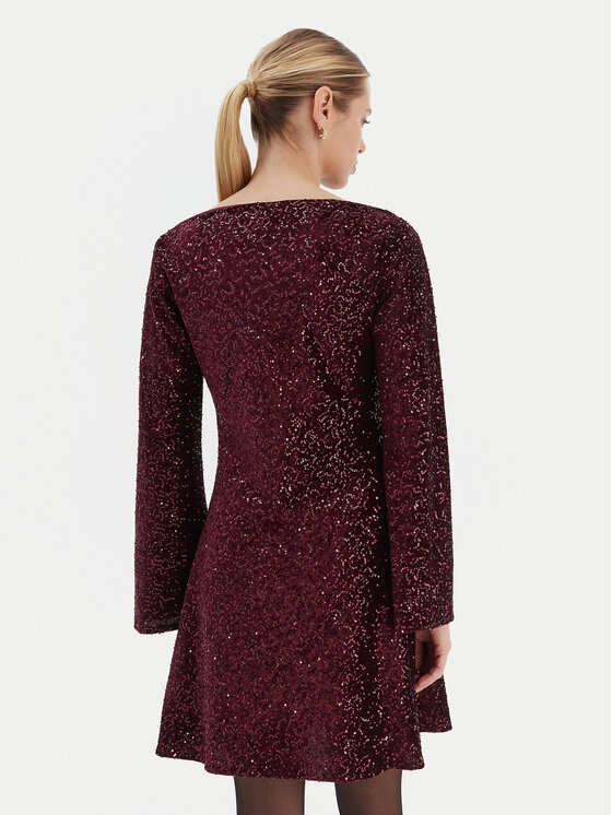 Rinascimento Rinascimento Cocktail obleka CFC0126781003 Bordo rdeča Regular Fit