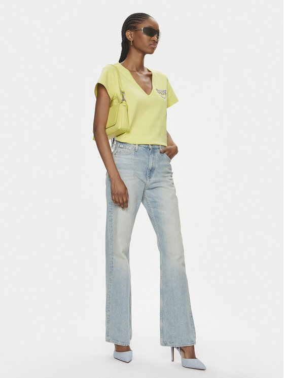 PINKO Pinko T-shirt 100372 A1R7 Žuta Regular Fit