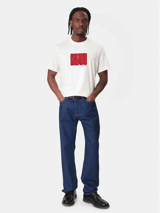 Calvin Klein Calvin Klein T-krekls Maze Graphic LV04RE832G Balts Regular Fit