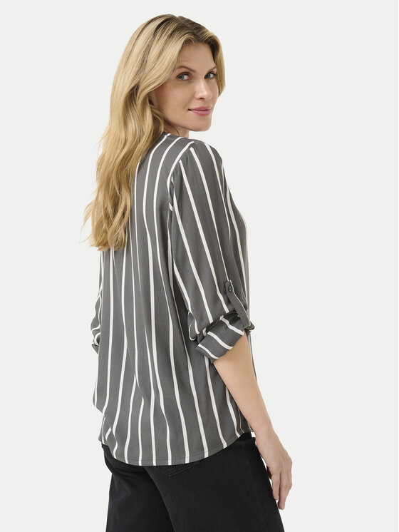 Kaffe Kaffe Bluzka Stridy 10504279 Szary Regular Fit