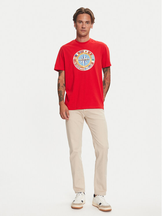 Napapijri Napapijri T-shirt S-Dorees NP0A4IBE Crvena Regular Fit