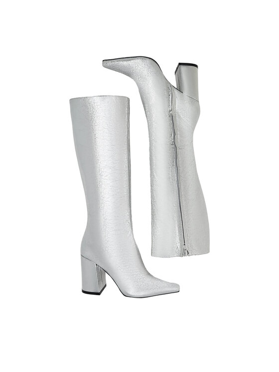 nine west silver boots