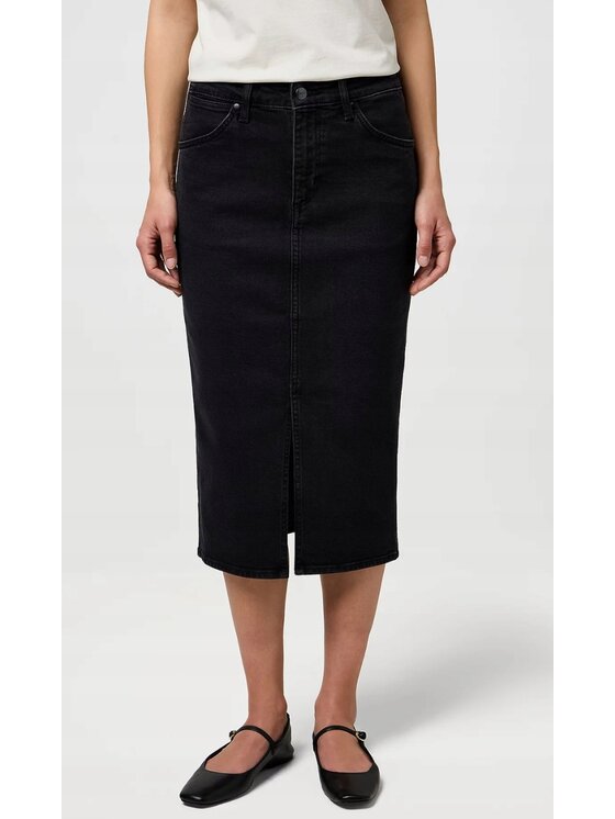 Wrangler Wrangler Spódnica jeansowa Pencil Skirt Czarny Regular Fit