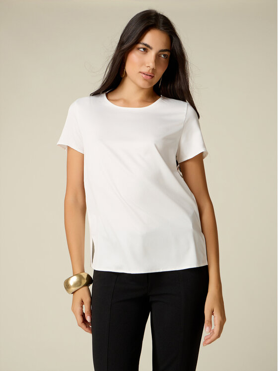 Oltre Oltre T-shirt G384J204556N011 Bianco Regular Fit