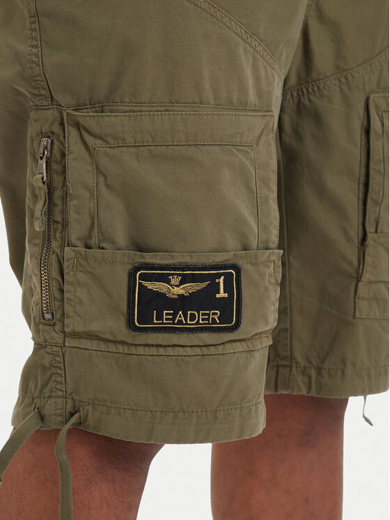 Aeronautica Militare Aeronautica Militare Szorty materiałowe 261BE0041UCT01122 Zielony Regular Fit