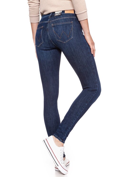 Wrangler Wrangler Jeansy SUPER SKINNY Niebieski Skinny Fit