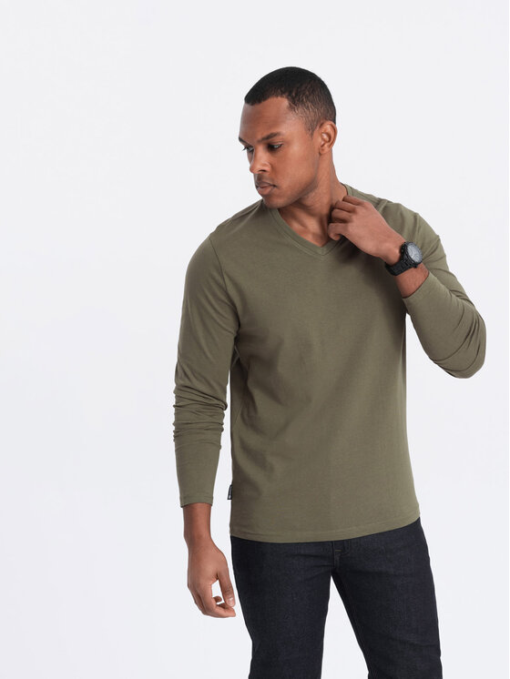 Ombre Ombre S dlouhým rukávem OM-LSBL-0108 Zelená Classic Fit