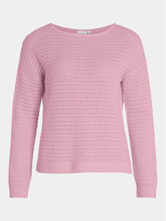 Vila Vila Pulover Bellisina 14089578 Roza Regular Fit
