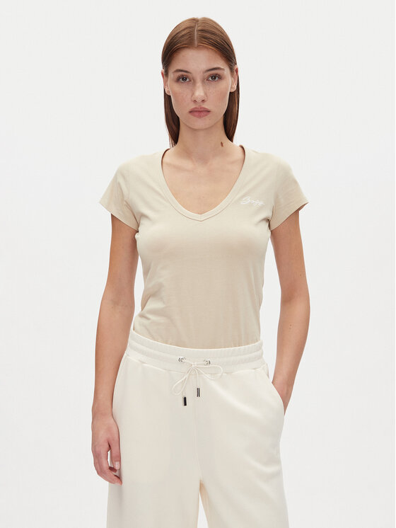 BOSS BOSS Póló C_Eslane_4 50540432 Bézs Slim Fit