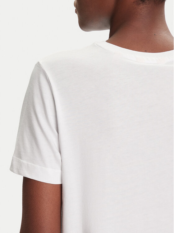 Gant Gant T-Shirt Bisiklet Yaka 4200277 Biały Regular Fit