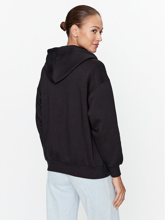 Champion Champion Majica dugih rukava Hooded Half Zip Sweatshirt 116581 Crna Oversize