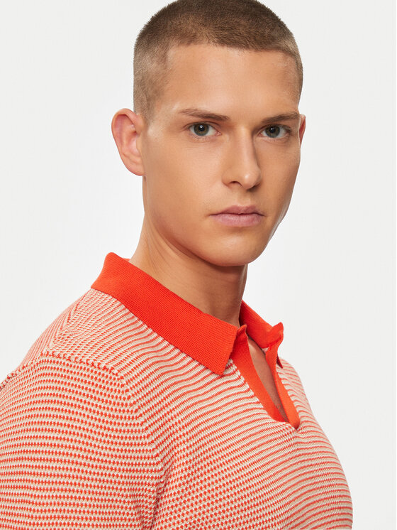 United Colors Of Benetton United Colors Of Benetton Тениска с яка и копчета 1094K3014 Червен Regular Fit