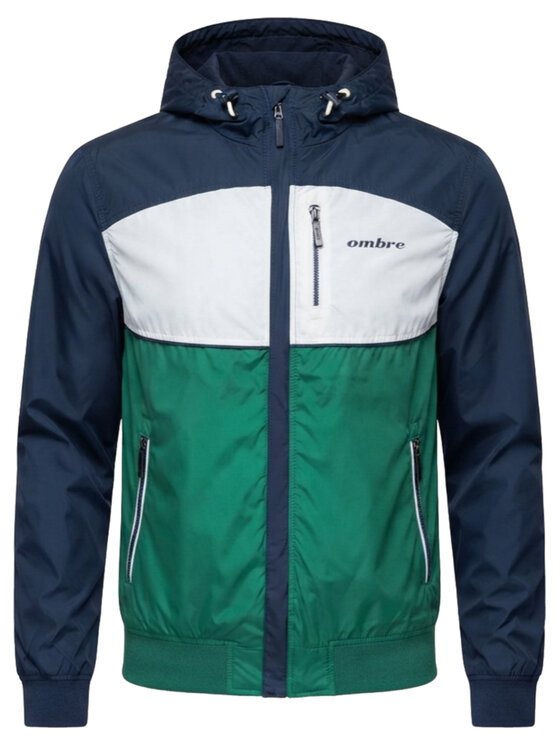 Ombre Ombre Bunda pro přechodné období C588 Zelená Regular Fit