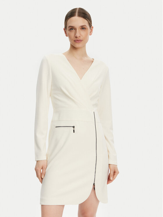 DKNY DKNY Kokteilinė suknelė DD4JI62A Écru Slim Fit