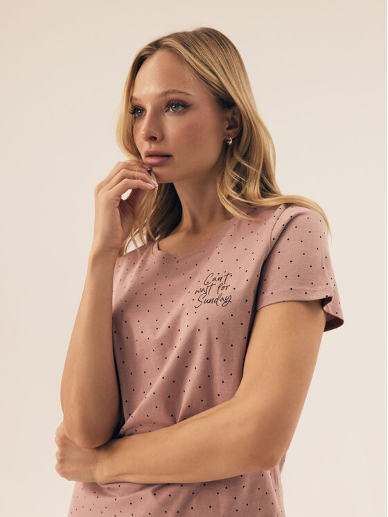 Esotiq Esotiq Piżama 42405 Różowy Regular Fit