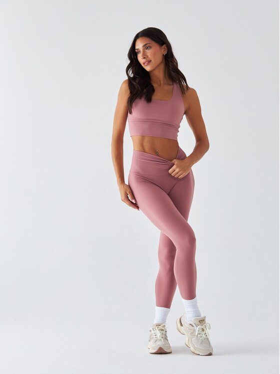 BeShaped BeShaped Legginsy Sportowe - Morning Dew Różowy Shaping Fit