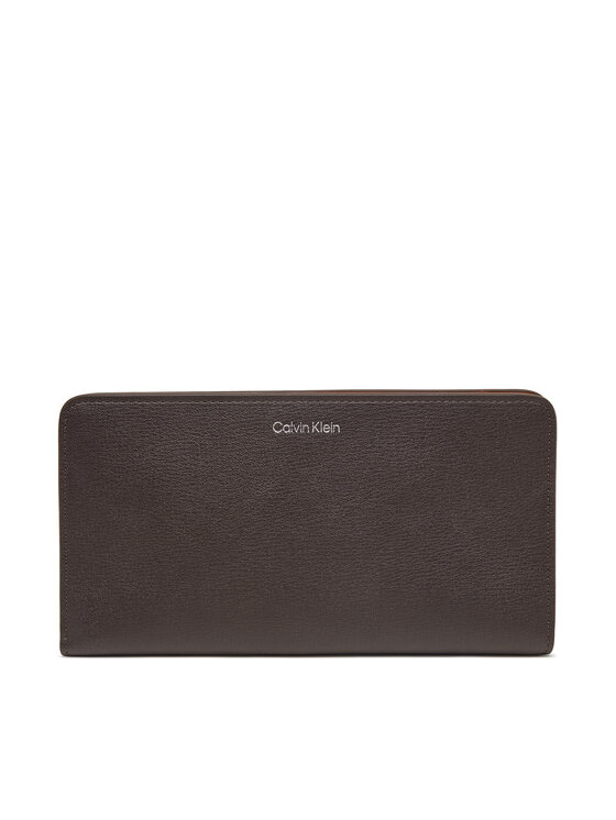 Calvin Klein Calvin Klein Портфейл Foil Logo Passport Longfold LV04F1205G Кафяв