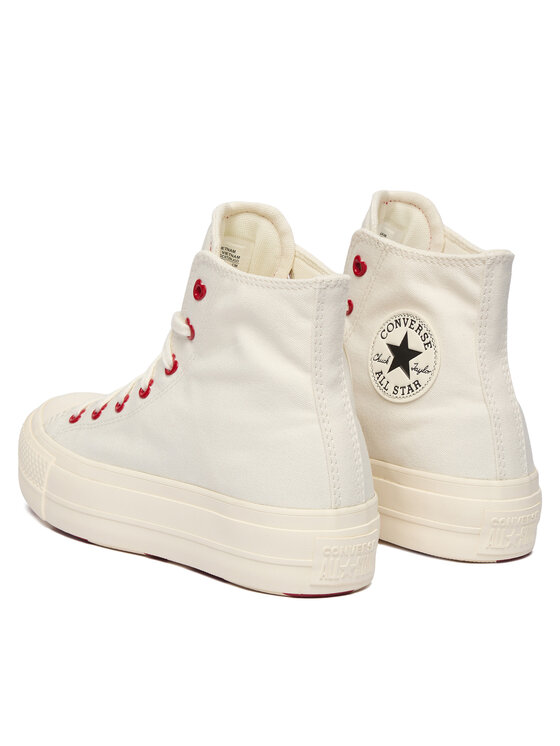 Converse Converse Plátěnky Chuck Taylor All Star Lift Platform Hearts A19058C Bílá