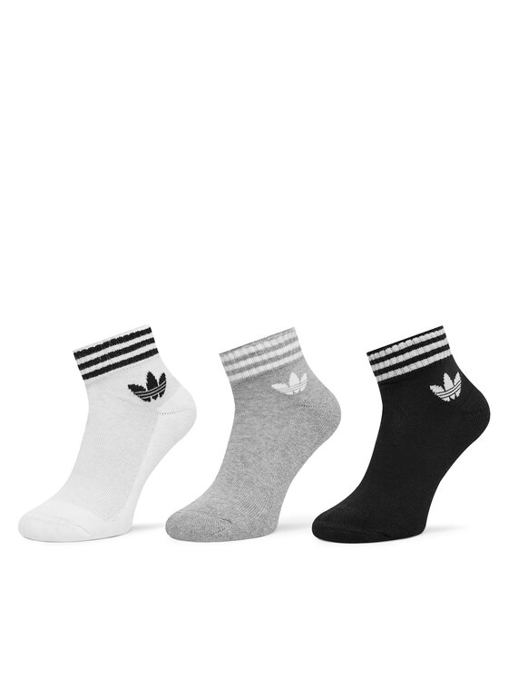adidas Zestaw 3 par wysokich skarpet unisex 3-Stripes JV7437 Kolorowy