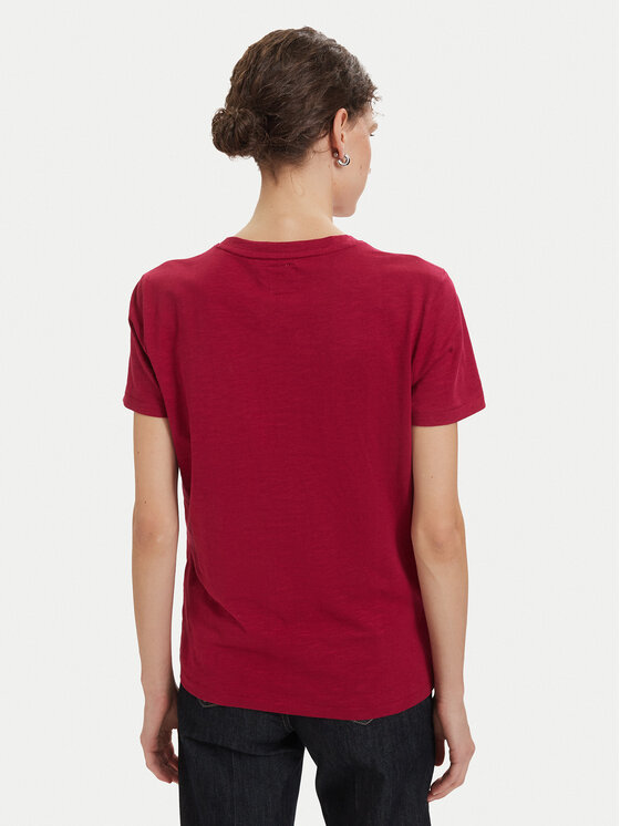 Beverly Hills Polo Club Beverly Hills Polo Club T-Shirt P-SS26W-TS6510 Μπορντό Regular Fit
