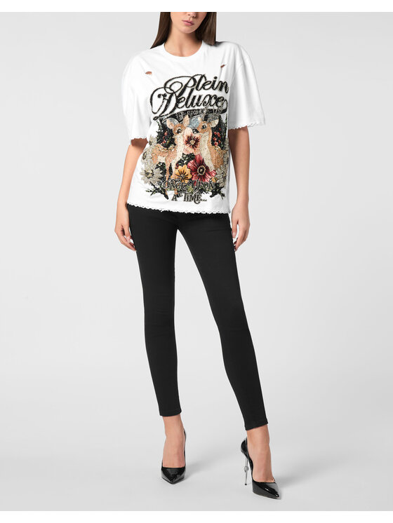 PHILIPP PLEIN PHILIPP PLEIN T-Shirt 26513 Biały Over Fit
