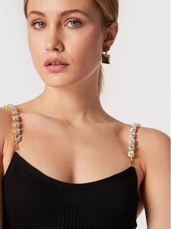 Elisabetta Franchi Elisabetta Franchi Φόρεμα κοκτέιλ AM-78S-27E2-V360 Μαύρο Slim Fit