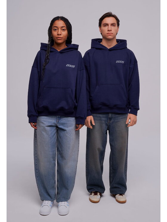 2005 2005 Mikina Basic Modrá Oversize