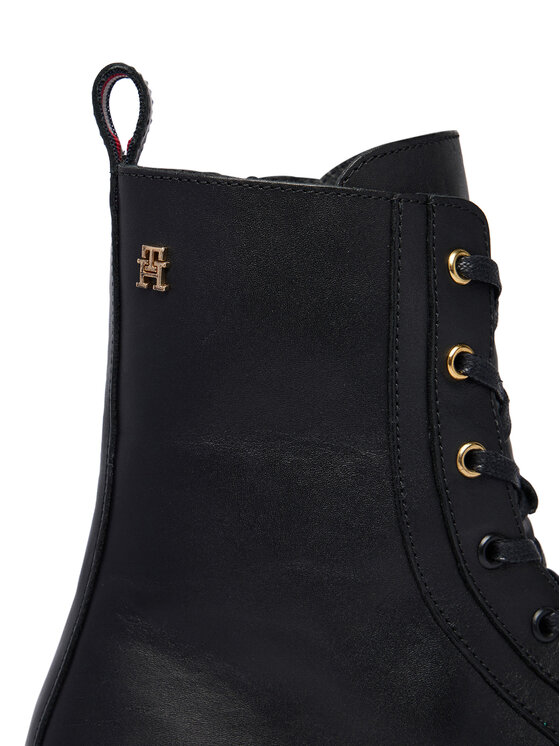 Tommy Hilfiger Tommy Hilfiger Зимни обувки TH Stud Leather Lace-Up Boot FW0FW09571 Черен
