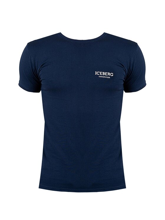 Iceberg Iceberg T-Shirt ICE1UTS01 Granatowy Slim Fit