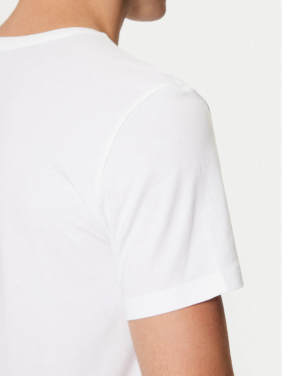 Guess Guess Tričko Caleb U97M01 KCD31 Biela Slim Fit