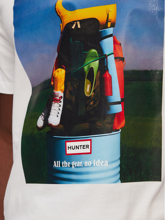 Hunter Hunter T-krekls Brodie Graphic HARM0036251 Balts Regular Fit