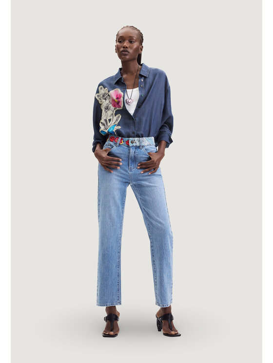 Desigual Desigual Τζιν DENIM_WOODST Μπλε Casual Fit