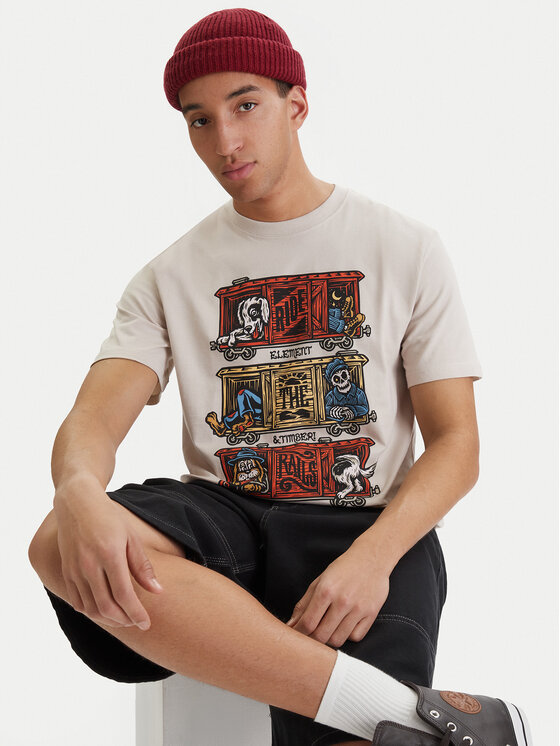 Element Element T-shirt Timber Boxcar ELYZT00574 Beige Regular Fit