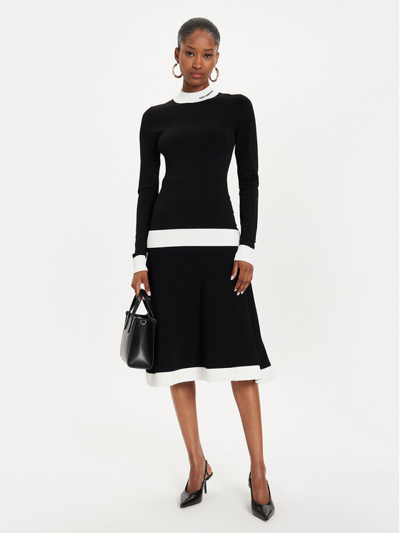 KARL LAGERFELD KARL LAGERFELD Spódnica trapezowa 245W1230 Czarny Regular Fit