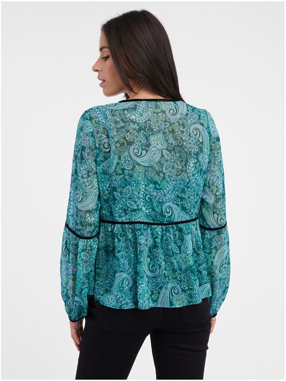 Orsay Orsay Bluzka 650265855000__36 Turkusowy Regular Fit