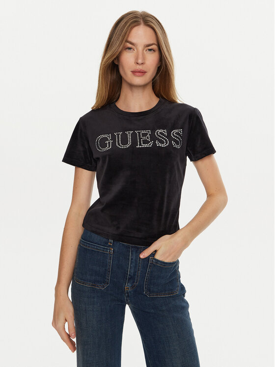 Guess T-shirt Couture V4BI29 KBXI2 Crna Regular Fit