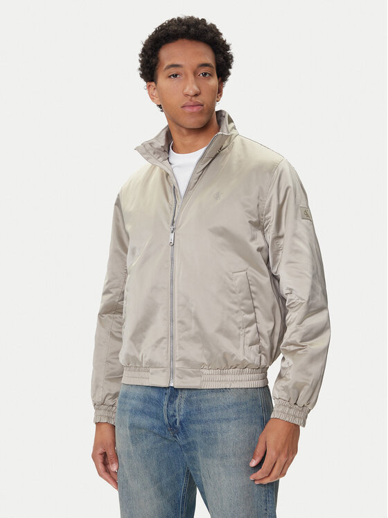 Calvin Klein Jeans Kurtka bomber Harrington LV04RC516G Beżowy Regular Fit