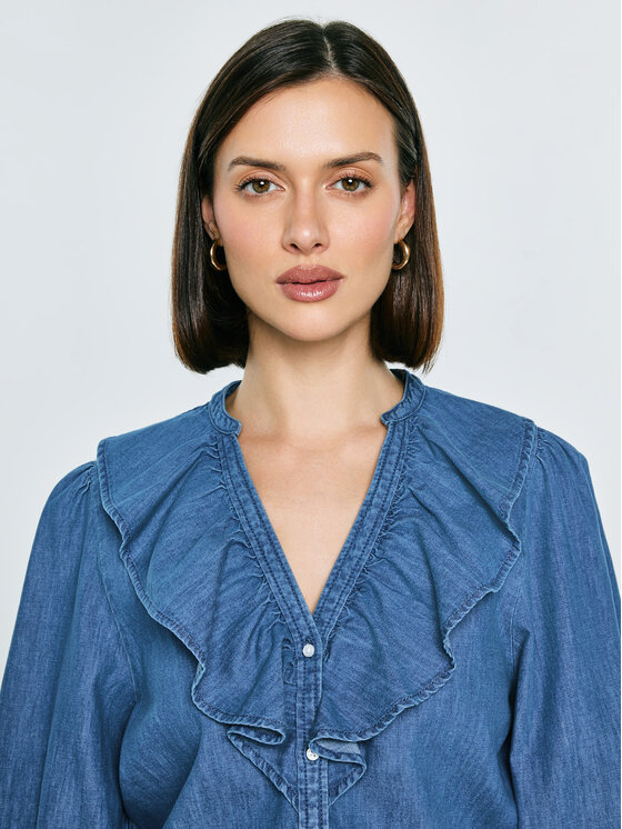 BIG STAR BIG STAR Koszula jeansowa IRINA Niebieski Basic Fit