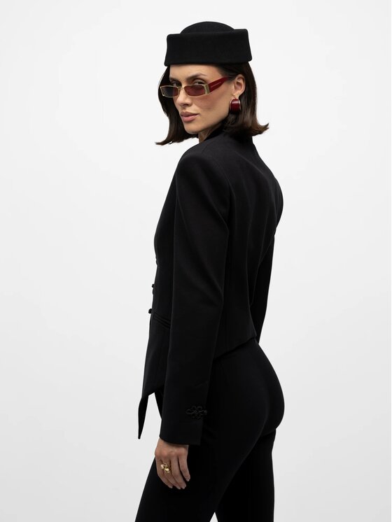MANDRAGORA MANDRAGORA Marynarka Mona Czarny Slim Fit