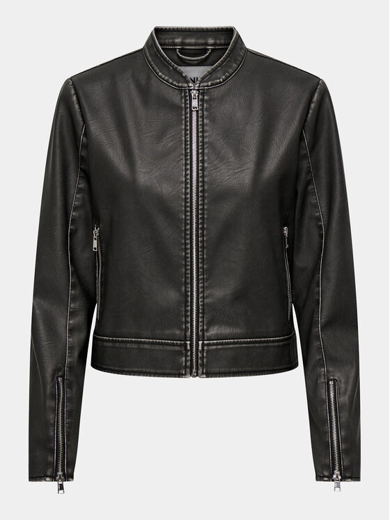 ONLY ONLY Яке от имитация на кожа Mindy 15317180 Черен Regular Fit
