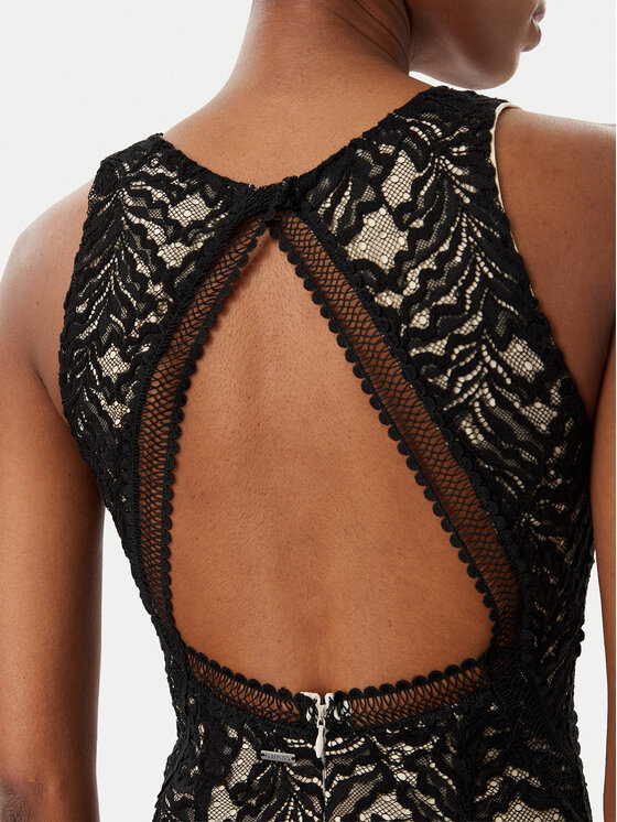 Guess Guess Коктейлна рокля W5GT37 KCS90 Черен Slim Fit