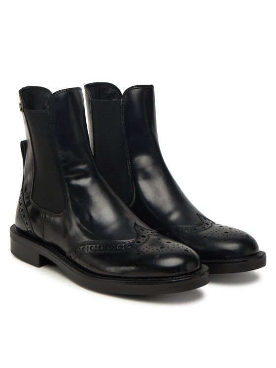 Tommy Hilfiger Tommy Hilfiger Gležnjarji Chelsea Brogue Boot FW0FW09151 Črna