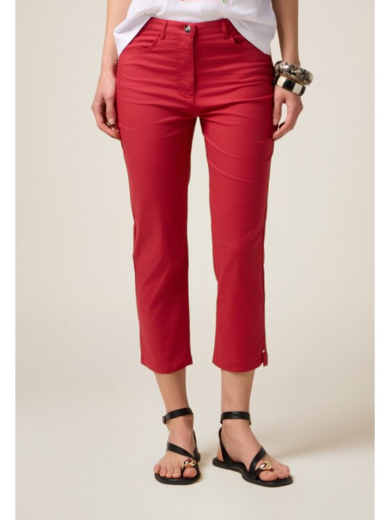 Oltre Oltre Pantaloni di tessuto P707R008473N026 Rosso Slim Fit
