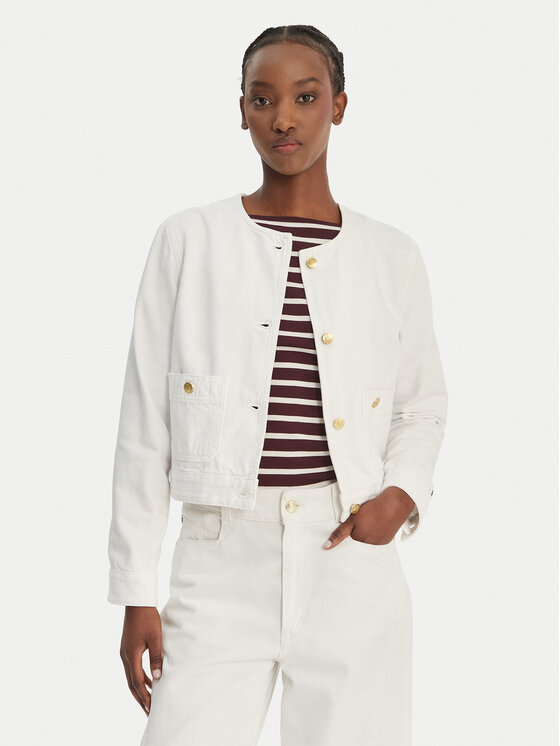 Tommy Hilfiger Tommy Hilfiger Дънково яке Lady WW0WW48591 Бял Regular Fit