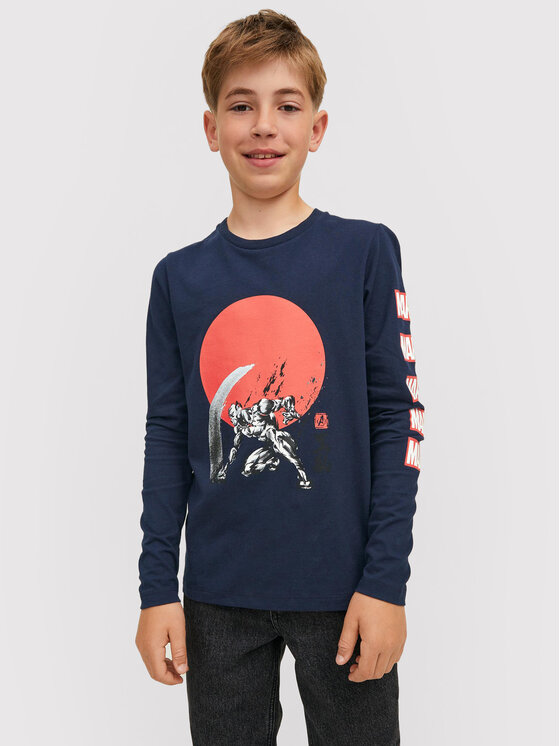 Jack&Jones Junior Blúzka MARVEL 12217803 Tmavomodrá Regular Fit