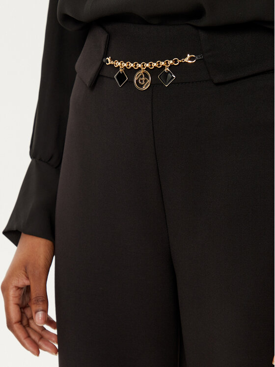 Rinascimento Rinascimento Medžiaginės kelnės CFC0121884003 Juoda Regular Fit