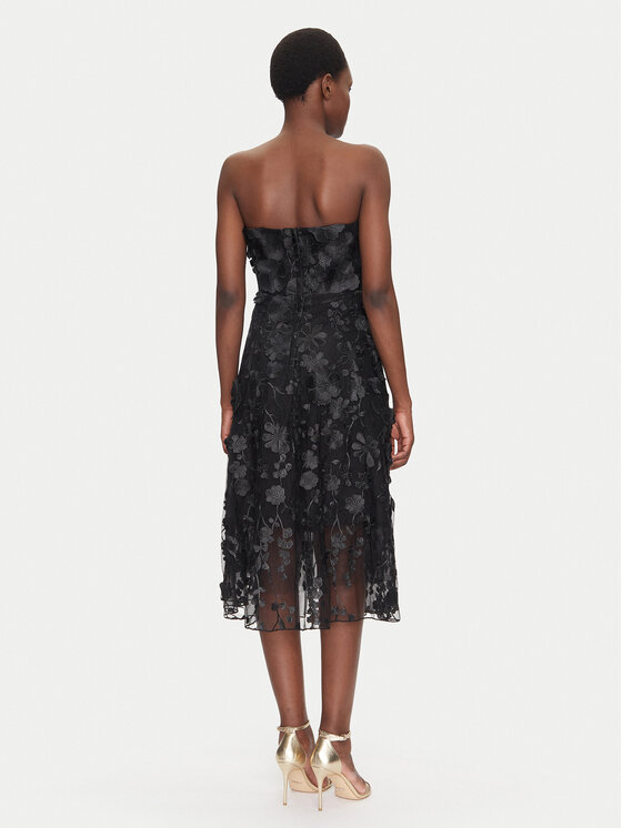 Fracomina Fracomina Koktel haljina FQ25SD2002W79001 Crna Slim Fit
