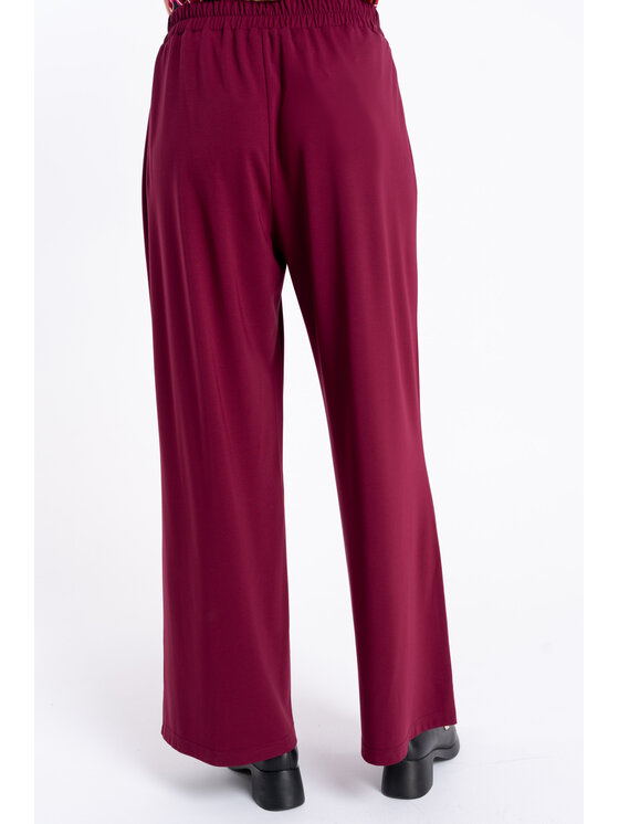CLICK CLICK Spodnie materiałowe 30-449 Bordowy Straight Fit