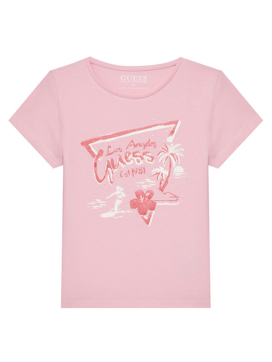 Guess T-Shirt J5GI30 K6YW4 Różowy Regular Fit