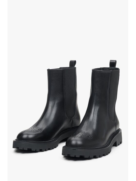 Estro Estro Μποτάκια με λάστιχο ER00113305 Μαύρο